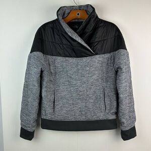 The north face Women’s pseudo pullover puffy jacket crop black gray Size small